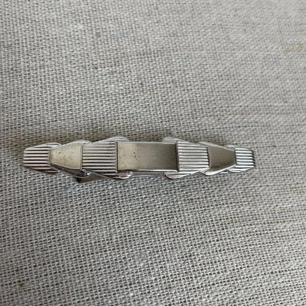 Vintage Silver Tone Textured Money Clip